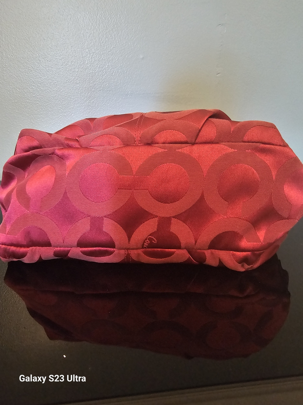Coach burgundy 14147 Satin Signature Bag - Picture 3 of 4